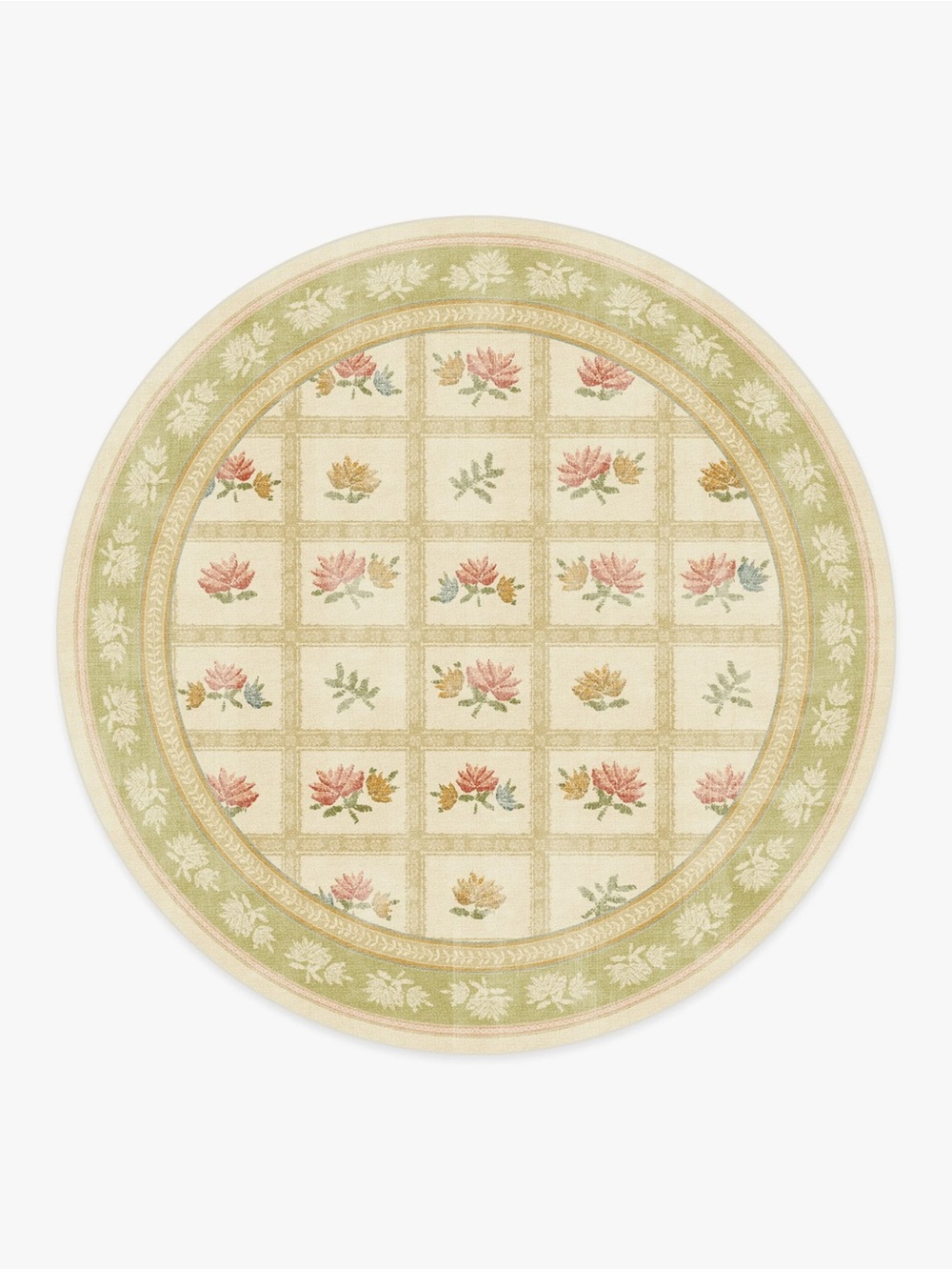 Ruggable • Marnie Cream Floral Farmhouse Washable Rug Cover